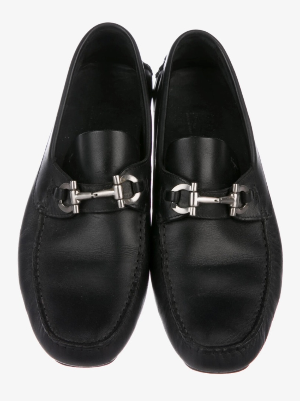 Salvatore Ferragamo - Gancini Leather Loafers - Black - 9.5